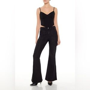 Y2K-Inspired Forever 21 Black Sparkle High Rise Flare Pants